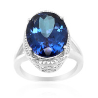 Anillo en plata con Topacio azul royal