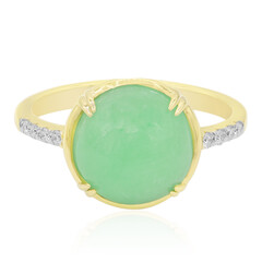 Anillo en oro con Jadeita verde