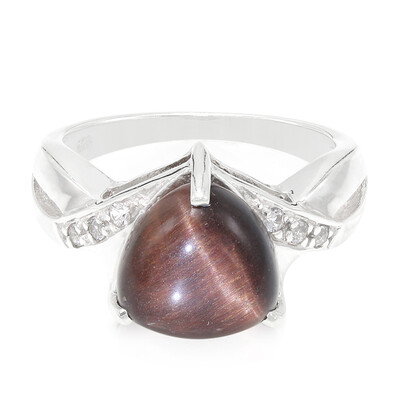 Anillo en plata con Ojo de tigre rojo
