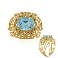 Anillo en plata con Topacio azul cielo