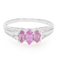 Anillo en plata con Zafiro de Ceilán rosa