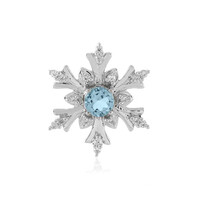 Colgante en plata con Topacio azul cielo