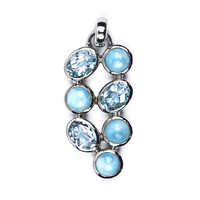Colgante en plata con Topacio azul