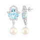 Pendientes en plata con Perla blanca Freshwater