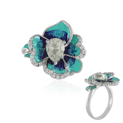 Anillo en plata con Amatista verde