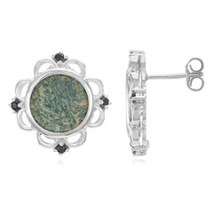 Pendientes en plata con Moneda Antiguo mito de la ofrenda de la viuda - Cornucopia con inscripción hebrea