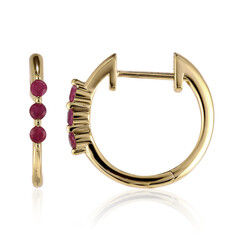 Pendientes en oro con Berilo rojo