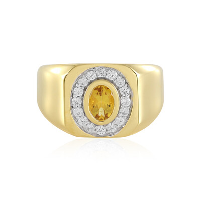 Anillo en plata con Berilo amarillo