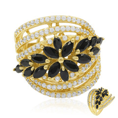 Anillo en plata con Zafiro negro