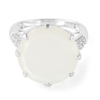 Anillo en plata con Piedra de Luna blanca