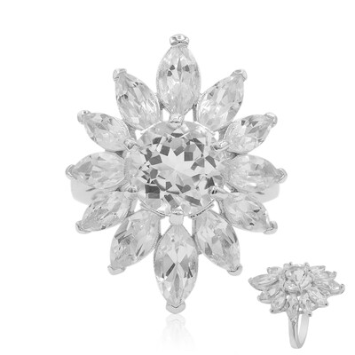 Anillo en plata con Topacio blanco