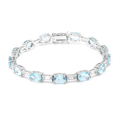 Brazalete en plata con Topacio azul cielo