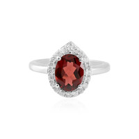 Anillo en plata con Granate de Mozambique
