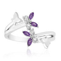 Anillo en plata con Amatista de Zambia