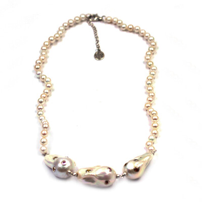 Collar en plata con Perla Freshwater (Dallas Prince Designs)