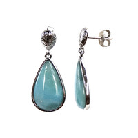 Pendientes en plata con Larimar