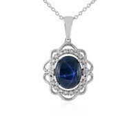 Collar en plata con Zafiro estrella azul