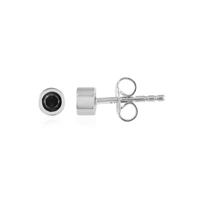 Pendientes en plata con Diamante negro