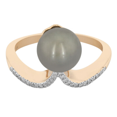 Anillo en oro con Perla cultivada de Tahití (M de Luca)