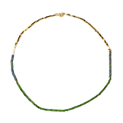 Collar en plata con Diópsido de Rusia