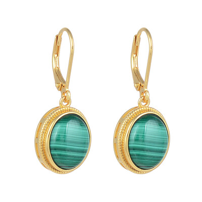Pendientes en plata con Malaquita