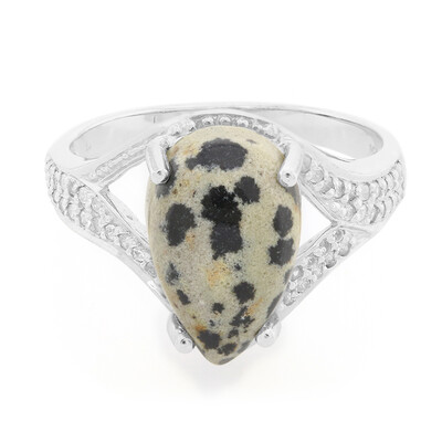 Anillo en plata con Jaspe Dálmata