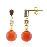 Pendientes en plata con Ónix rojo