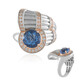 Anillo en plata con Fluorita de color cambiante (Dallas Prince Designs)