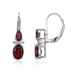 Pendientes en plata con Granate de Mozambique