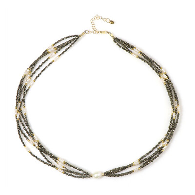 Collar en plata con Perla blanca Freshwater (Riya)