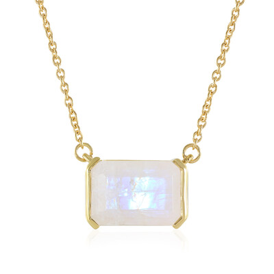 Collar en plata con Piedra de Luna arcoíris