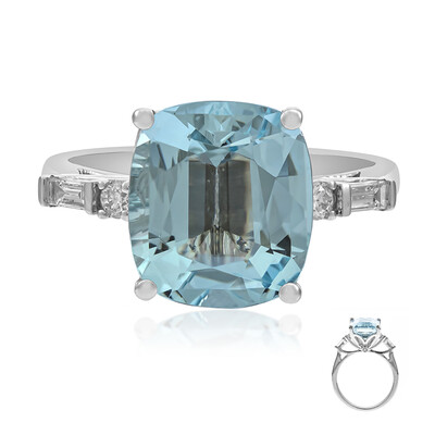 Anillo en oro con Aguamarina de Brasill AAA (AMAYANI)