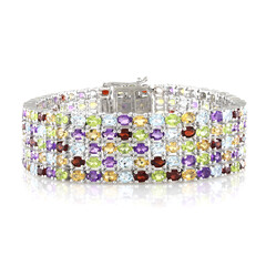 Brazalete en plata con Amatista de Zambia