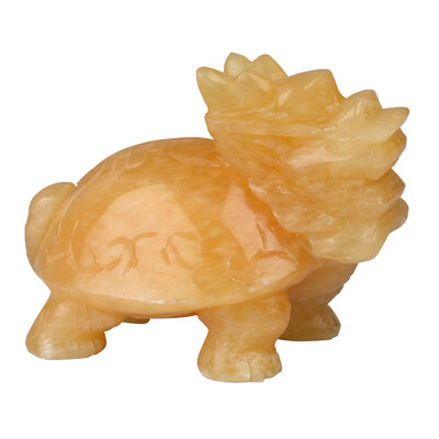 Figura con Calcita naranaja (Lapis Vitalis)