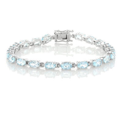 Brazalete en plata con Topacio azul cielo
