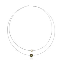 Gargantilla en plata con Perla cultivada de Tahití (TPC)