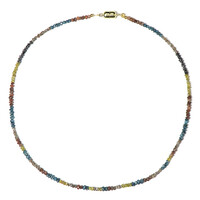 Collar en plata con Diamante fantasía(Adela Silber)