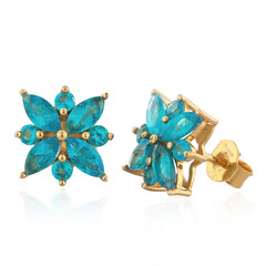 Pendientes en plata con Apatita azul neón (de Melo)