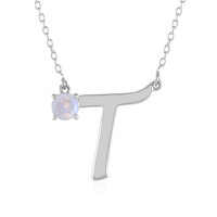 Collar en plata con Piedra de Luna arcoíris