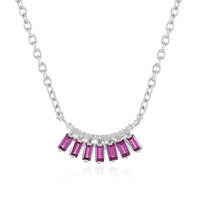 Collar en plata con Rodolita