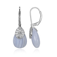 Pendientes en plata con Ágata de lazo azul