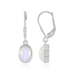 Pendientes en plata con Piedra de Luna arcoíris