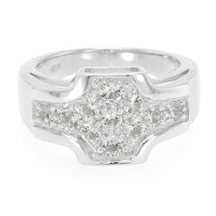 Anillo en plata con Topacio blanco