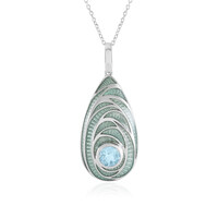Collar en plata con Topacio azul cielo (Adela Silber)