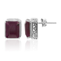 Pendientes en plata con Rubí