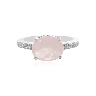 Anillo en plata con Cuarzo rosa