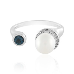 Anillo en plata con Perla blanca Freshwater (de Melo)