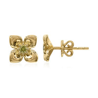 Pendientes en oro con Diamante amarillo VS1
