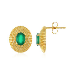 Pendientes en plata con Ónix verde