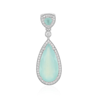 Colgante en plata con Calcedonia agua